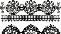 Black and white floral pattern 01 - vector material