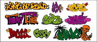 Graffiti-style art fonts, paragraph 145 Vector material