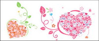 Heart-shaped lace leaf vector