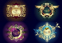 Patterns, borders, wings vector