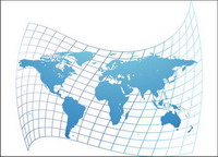 Distorted map of the world vector