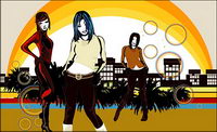 The trend of urban women vector material