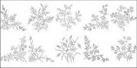 Flower type of line drawing vector diagram-4