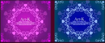 2 lines of beautiful lace Vector material