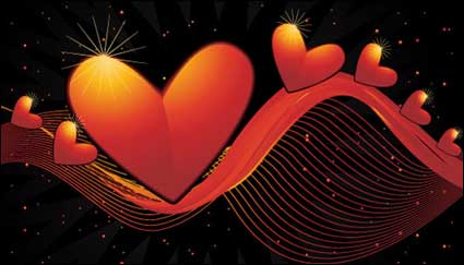 Heart-shaped vector material -2 dynamic lines of the background