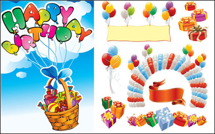 Happy birthday vector source material 2