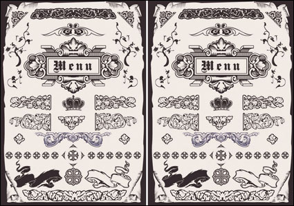 European-style menu pattern vector material