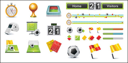 Football theme vector icons