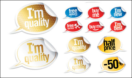 Speech bubble stickers vector