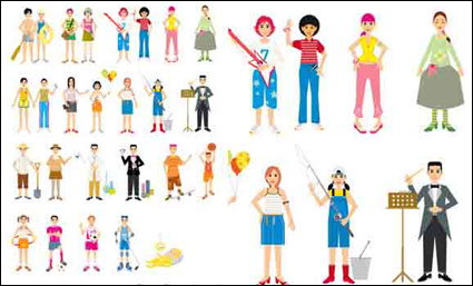 {Colorful character}  vector material