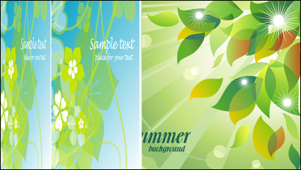 Fresh summer flowers mirage vector background material -4