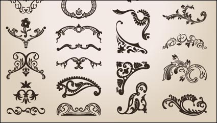 European-style lace pattern vector material