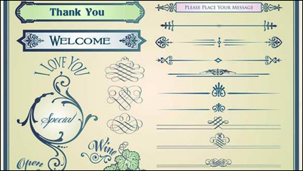 European retro floral lace pattern vector material -3