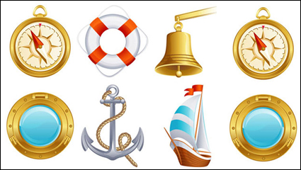 Sailing small icon 02-- vector material