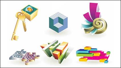 3D lifestyle art icon vector material