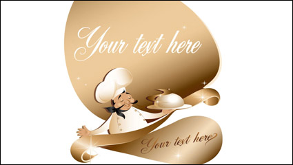 Cartoon chef and attendant image 01 - vector