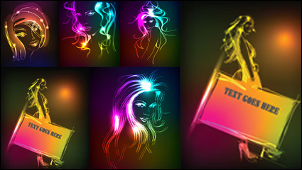 Light beauty vector drawing material