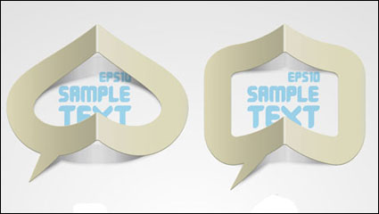 Creative paper folded hollow text template vector material -1