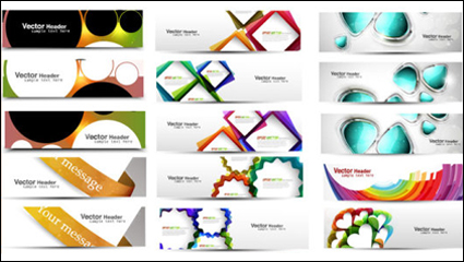 Fashion patterns banner 01-vector material