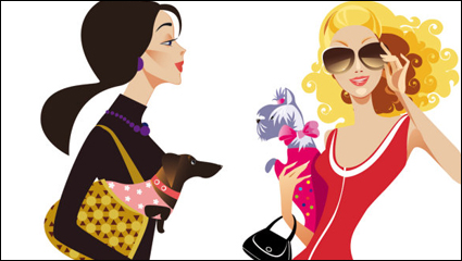 Female fashion illustrator 01 - vector