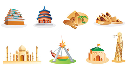 Cartoon landmarks - Vector