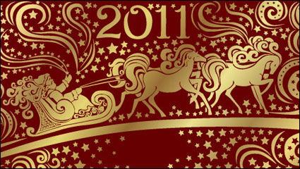 Golden Santa background - Vector