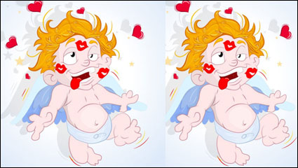 Cartoon love theme 01 - vector material