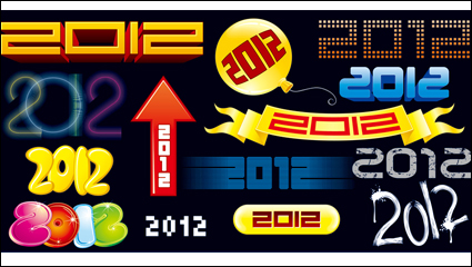 2012 font design - vector material