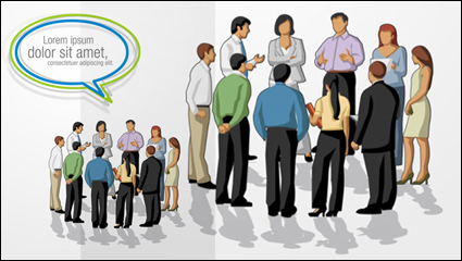 Cartoon characters and dialog 03 - vector material