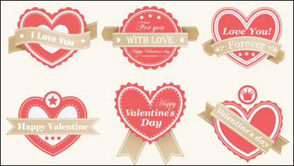 Valentine labels - vector material