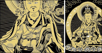 Guru Padmasambhava Thangka vector