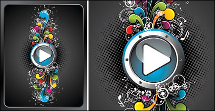 Play button, note vector