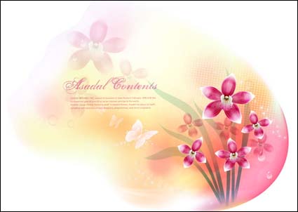 Vector fantasy flower material -13