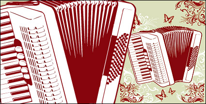 Accordion and the pattern vector material
