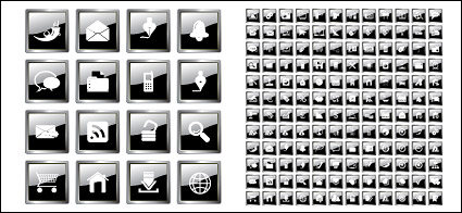 Hundreds of black crystal material vector icon