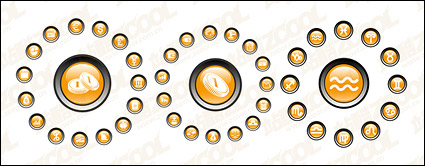 Crystal circular icon vector material