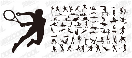 All kinds of sports action vector silhouette material-1