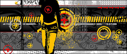 Urban elements and the trend figures vector material