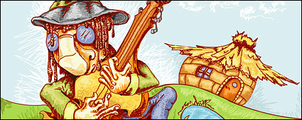 Stray singer vector illustrations material