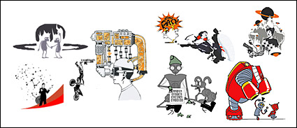 Vector series of pictorial material trend-4